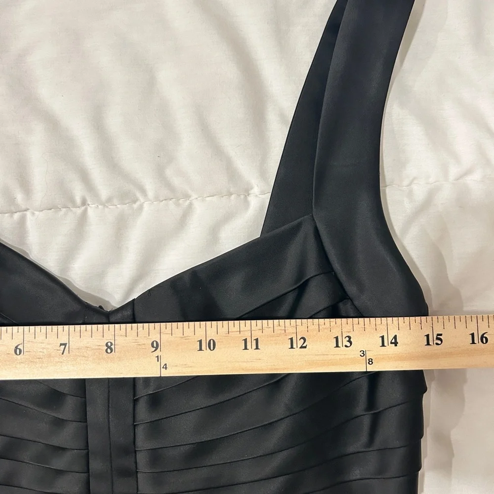 Calvin Klein Black Bandage-Style Sleeveless Bodycon Satin Cocktail Dress Carolyn - Picture 7 of 10